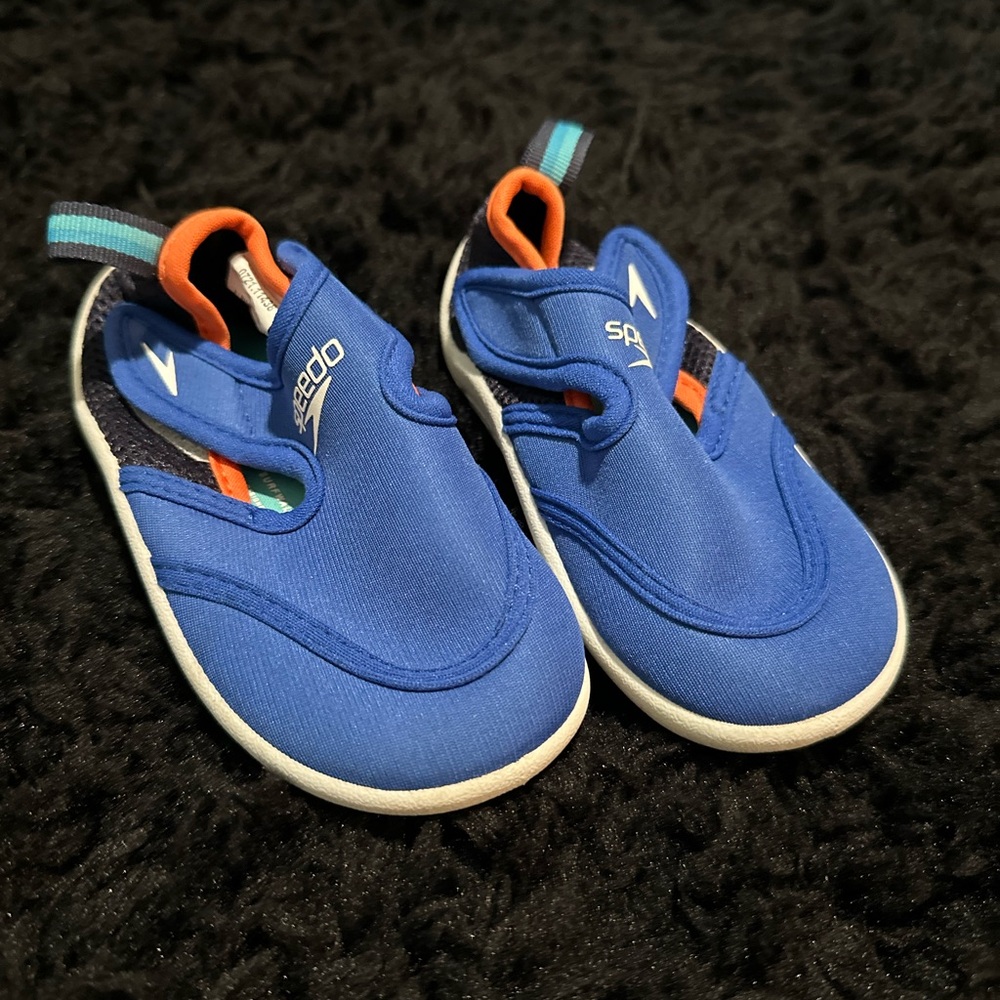 Speedo Blue and Orange Water Shoes Lightweight Slip-On